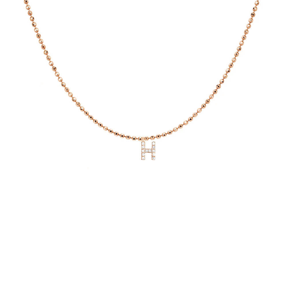 EF Collection Diamond Initial Charm in Yellow gold