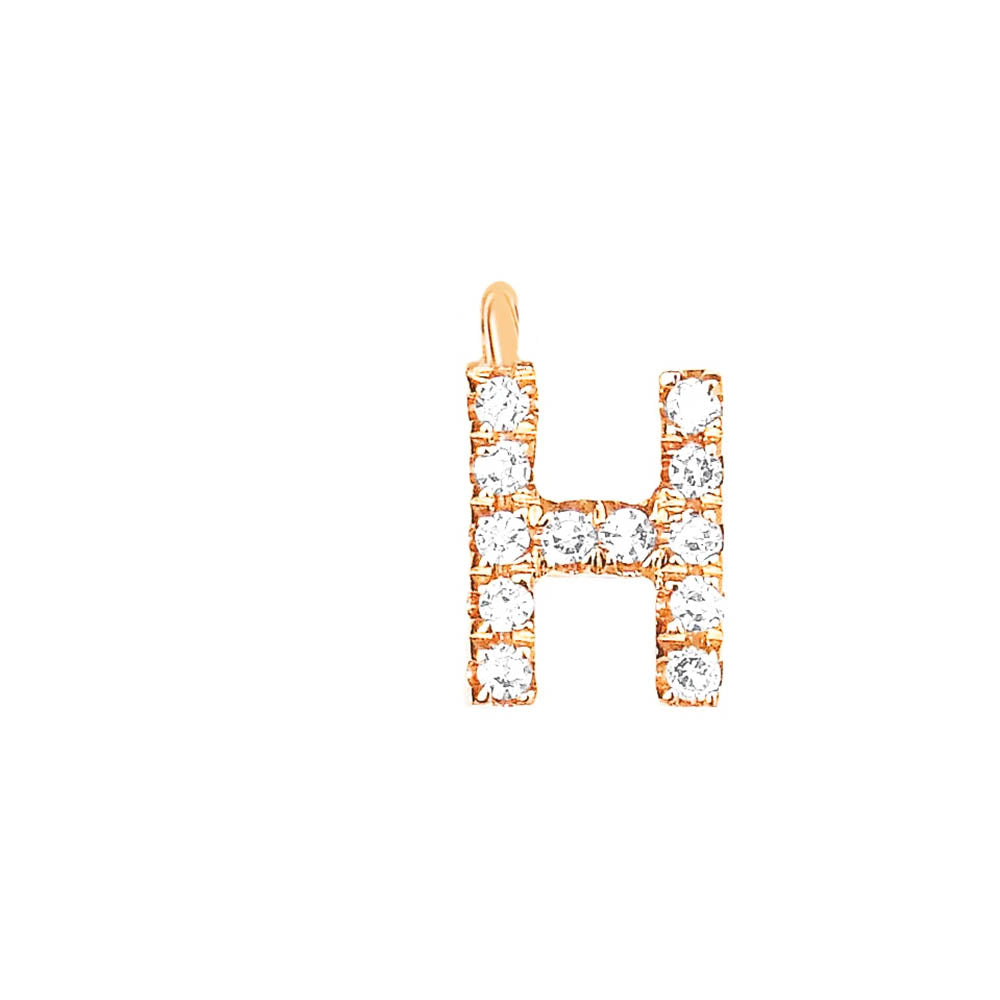 EF Collection Diamond Initial Charm in Yellow gold