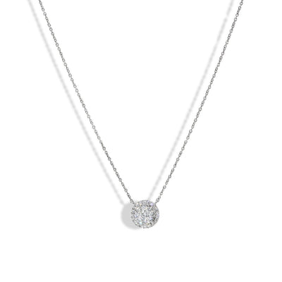 .50 Carat Halo Illusion Diamond Necklace in 14k White Gold - LOVEBRIGHT product