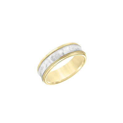 Two-Tone Hammer Finish Men's Wedding Band - Private Label product