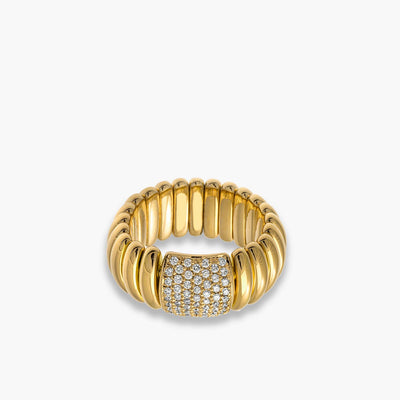 Hulchi Belluni Tresore Gold Wide Stretch Ring - Hulchi Belluni product