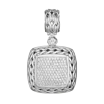 John Hardy Classic Chain Pave Diamond Square Silver Pendant - John Hardy product