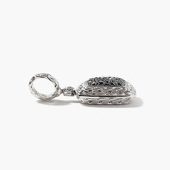John Hardy Essentials Silver Medium Square Black Sapphire Pendant