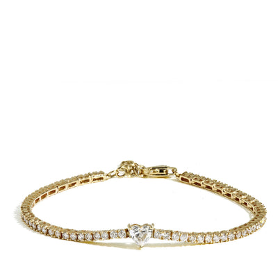 Heart Diamond Station Tennis Bracelet - Private Label product