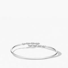 Hearts on Fire Aerial Marquise Flexi Bangle in 18k White Gold, rear view
