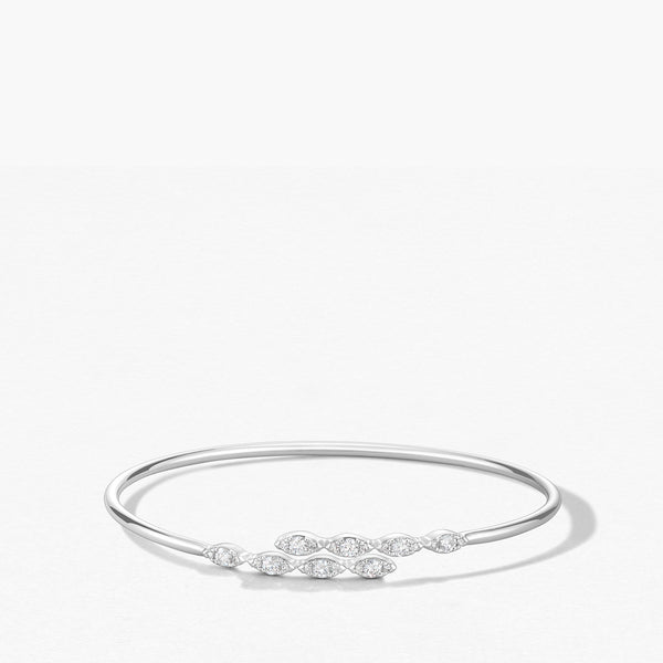 Hearts on Fire Aerial Marquise Flexi Bangle in 18k White Gold