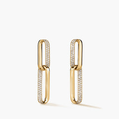 Hearts on Fire INSIDE/OUT Diamond Link Earrings in 18k Yellow Gold