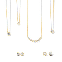 Hexagon Bezel Diamond Solitaire Necklace