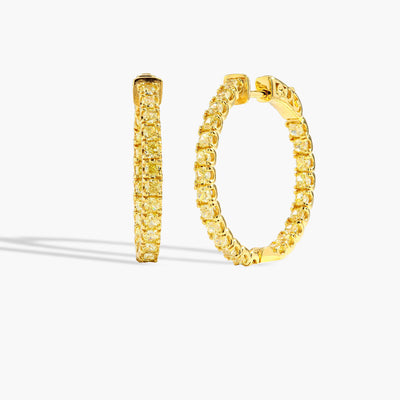 Yellow Diamond In and Out Hoop Earrings - Private Label product