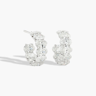 9 Carat Oval Diamond In-and-Out Hoop Earrings - Private Label product