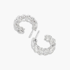 9 Carat Oval Diamond In-and-Out Hoop Earrings