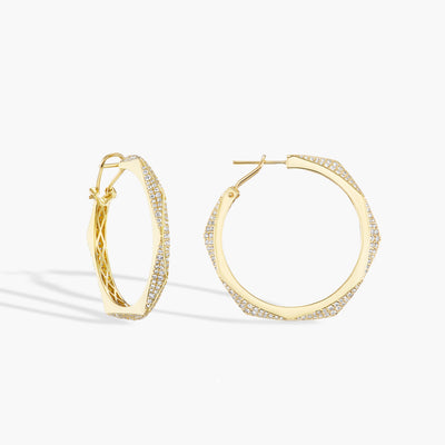 Diamond Pavé Hexagon Hoops - Private Label product
