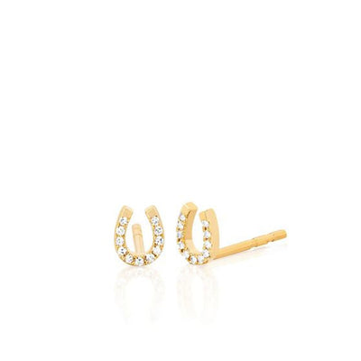 EF Collection Diamond Horseshoe Stud Earrings - EF Collection product