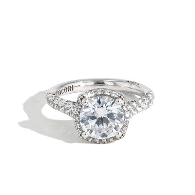 Tacori Petite Crescent Cathedral Cushion Bloom Engagement Ring in Platinum - Tacori product