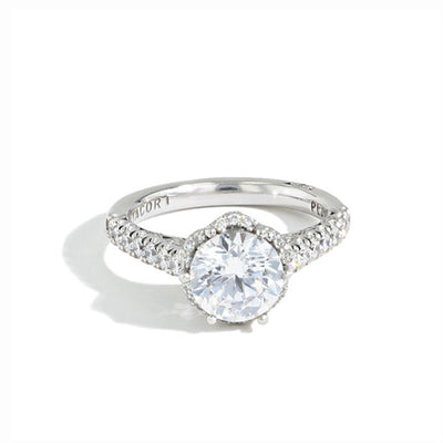 Tacori Petite Crescent Round Halo Diamond Engagement Ring Setting - Tacori product