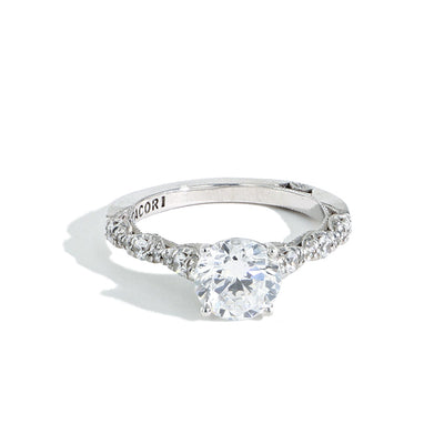 Tacori Petite Crescent Round Pave Vintage Engagement Ring Setting - Tacori product