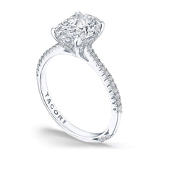 Tacori Oval Halfway French Pave Hidden Halo Engagement Ring Setting
