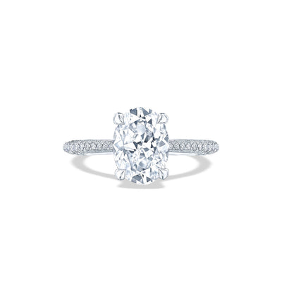 Tacori Oval Halfway French Pave Hidden Halo Engagement Ring Setting - Tacori product