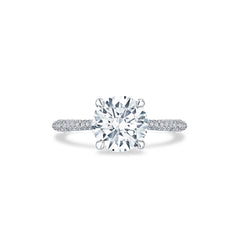 Tacori Founders Collection Round Halfway Pave Hidden Halo Engagement Ring