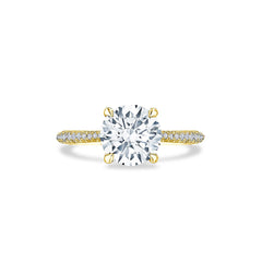 Tacori Founders Collection Round Halfway Pave Hidden Halo Engagement Ring