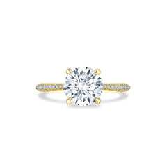 Tacori Founders Collection Round Halfway Pave Hidden Halo Engagement Ring