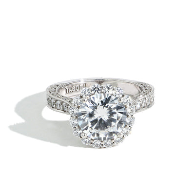 Tacori Royal T Round Halo Pave Engagement Ring Setting - Tacori product