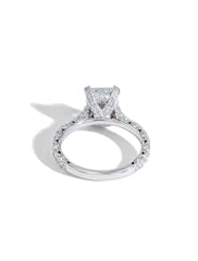Tacori Royal T Emerald Cut Pave Hidden Halo Engagement Ring Setting
