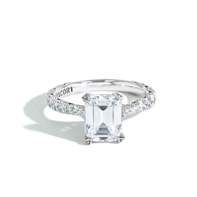 Tacori Royal T Emerald Cut Pave Hidden Halo Engagement Ring Setting - Tacori product