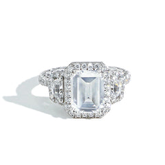 Tacori RoyalT Emerald Cut Triple Bloom with Cadillac-Cut Side Stones