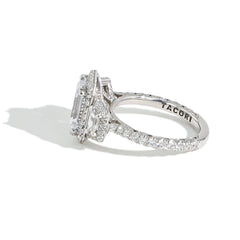 Tacori RoyalT Emerald Cut Triple Bloom with Cadillac-Cut Side Stones