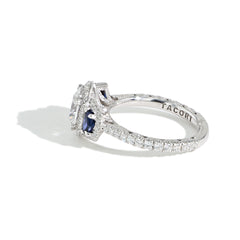 Tacori RoyalT Round Triple Bloom with Sapphire Side Stones