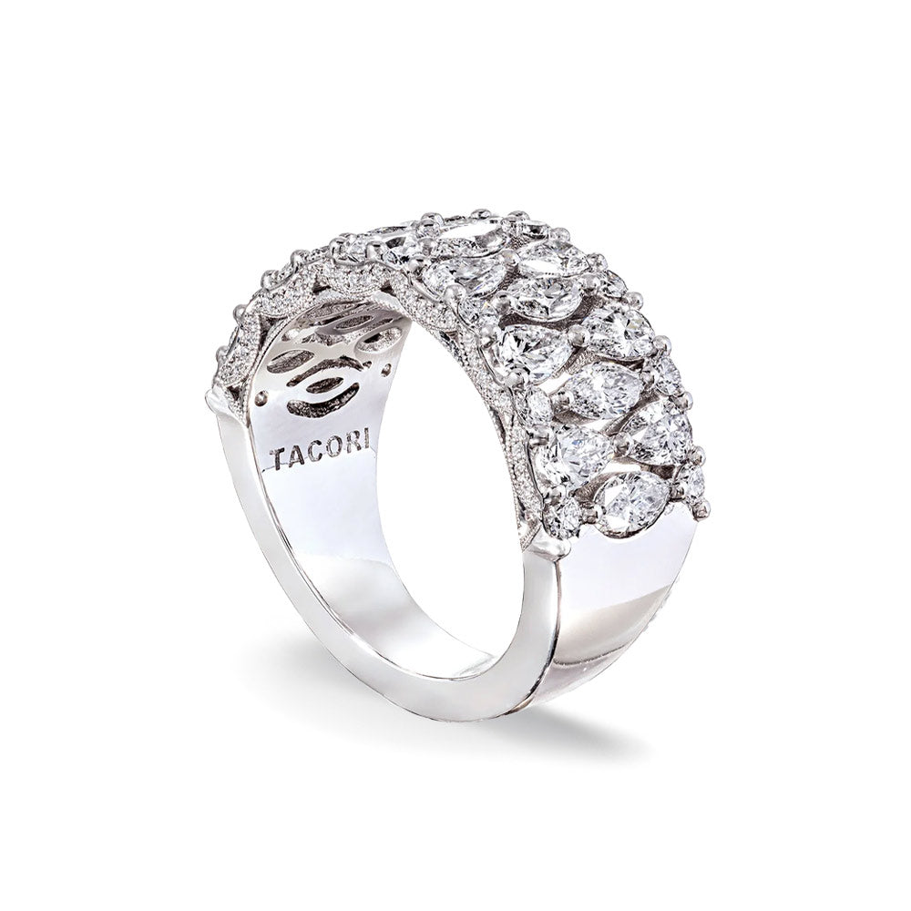Tacori Classic Crescent RoyalT Geometric Diamond Wedding Band in 18K Yellow Gold