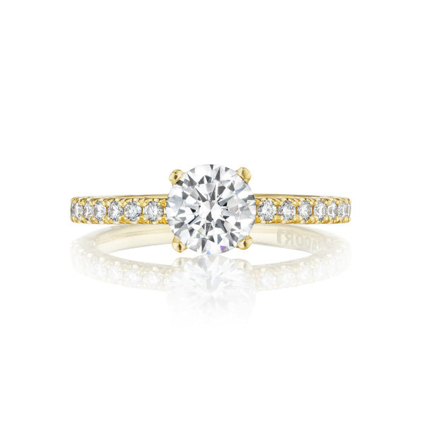 Tacori Petite Crescent Round Diamond Engagement Ring 18K Yellow Gold Setting