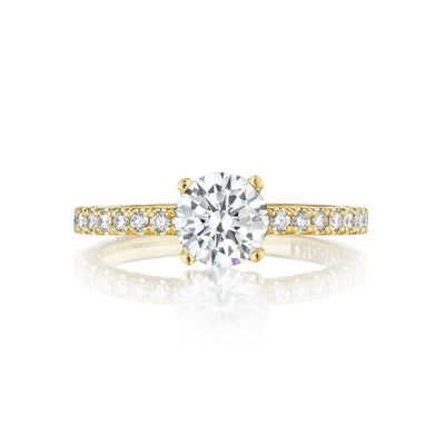 Tacori Petite Crescent Round Diamond Engagement Ring 18K Yellow Gold Setting - Tacori product
