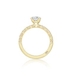 Tacori Petite Crescent Round Diamond Engagement Ring 18K Yellow Gold Setting