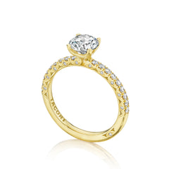 Tacori Petite Crescent Round Diamond Engagement Ring 18K Yellow Gold Setting