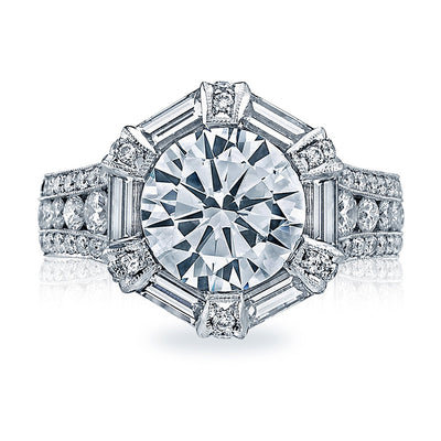 Tacori HT2603RD RoyalT Baguette Bloom Channel Set Engagement Ring Setting - Tacori product
