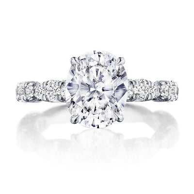 Tacori RoyalT Platinum Oval Diamond Engagement Setting HT2654OV95X75 - Tacori product