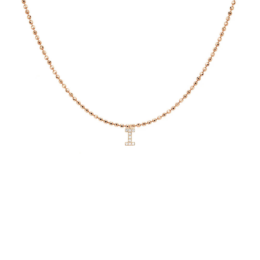 EF Collection Diamond Initial Charm in Yellow gold
