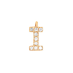 EF Collection Diamond Initial Charm in Rose Gold