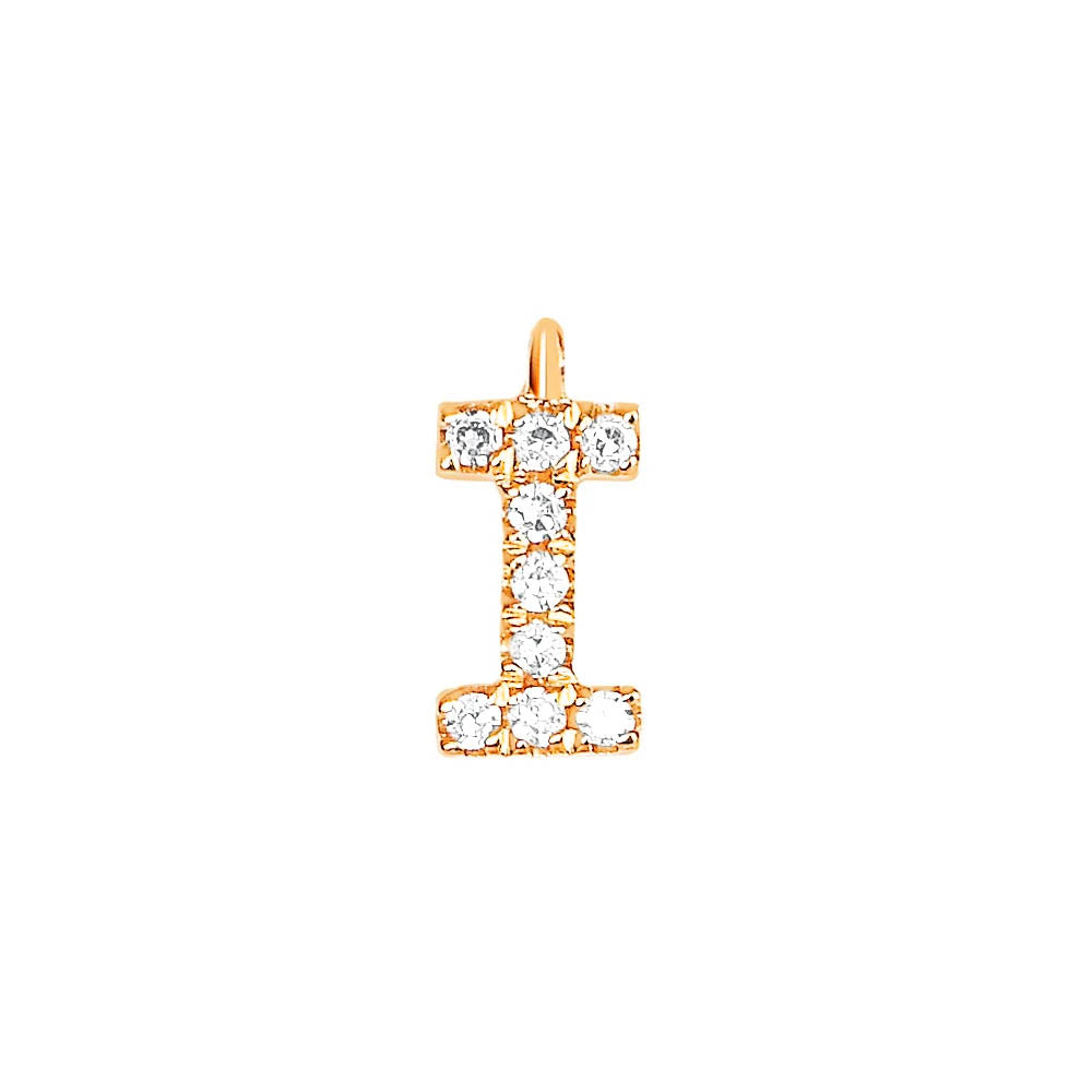 EF Collection Diamond Initial Charm in Yellow gold
