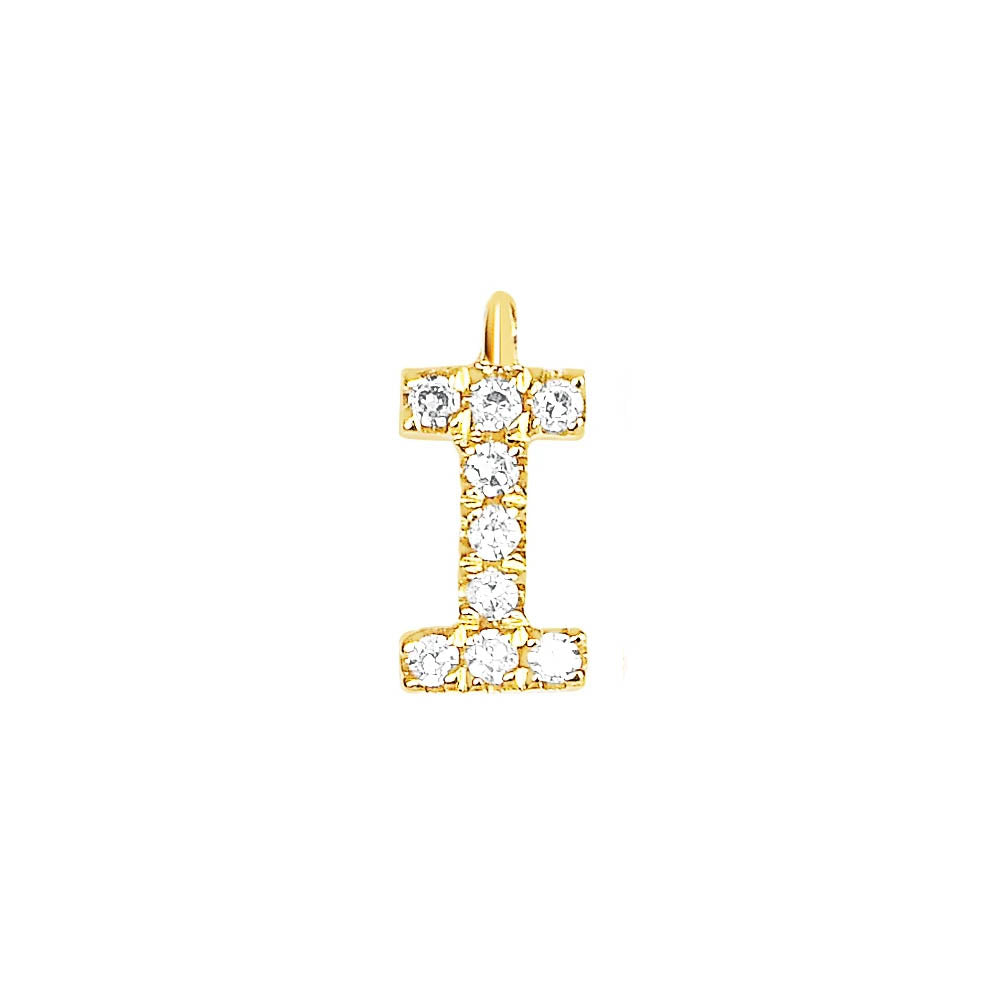 EF Collection Diamond Initial Charm in Yellow gold