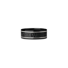 Gucci Black Icon Thin Band in White Gold
