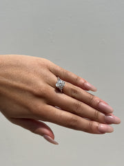 2.03 Carat Lab Grown Oval Three Stone Engagement Ring