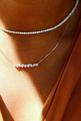Fancy Shape Long Diamond Bar Necklace