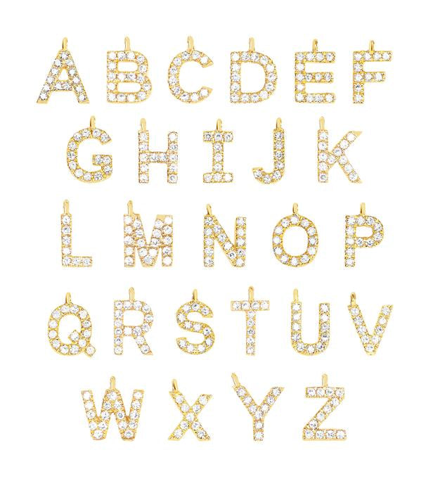 EF Collection Diamond Initial Charm in Yellow gold
