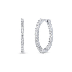 Roberto Coin White Gold Inside Out Diamond Hoop Earrings 1.00ctw
