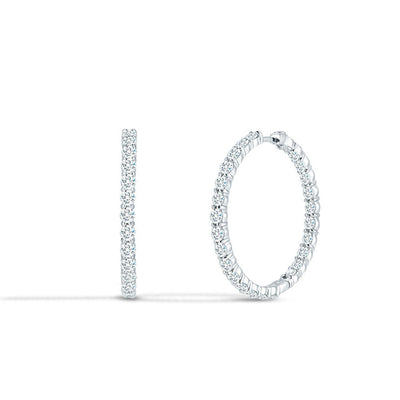 Roberto Coin White Gold Inside Out Diamond Hoop Earrings 2.80ctw - Roberto Coin product