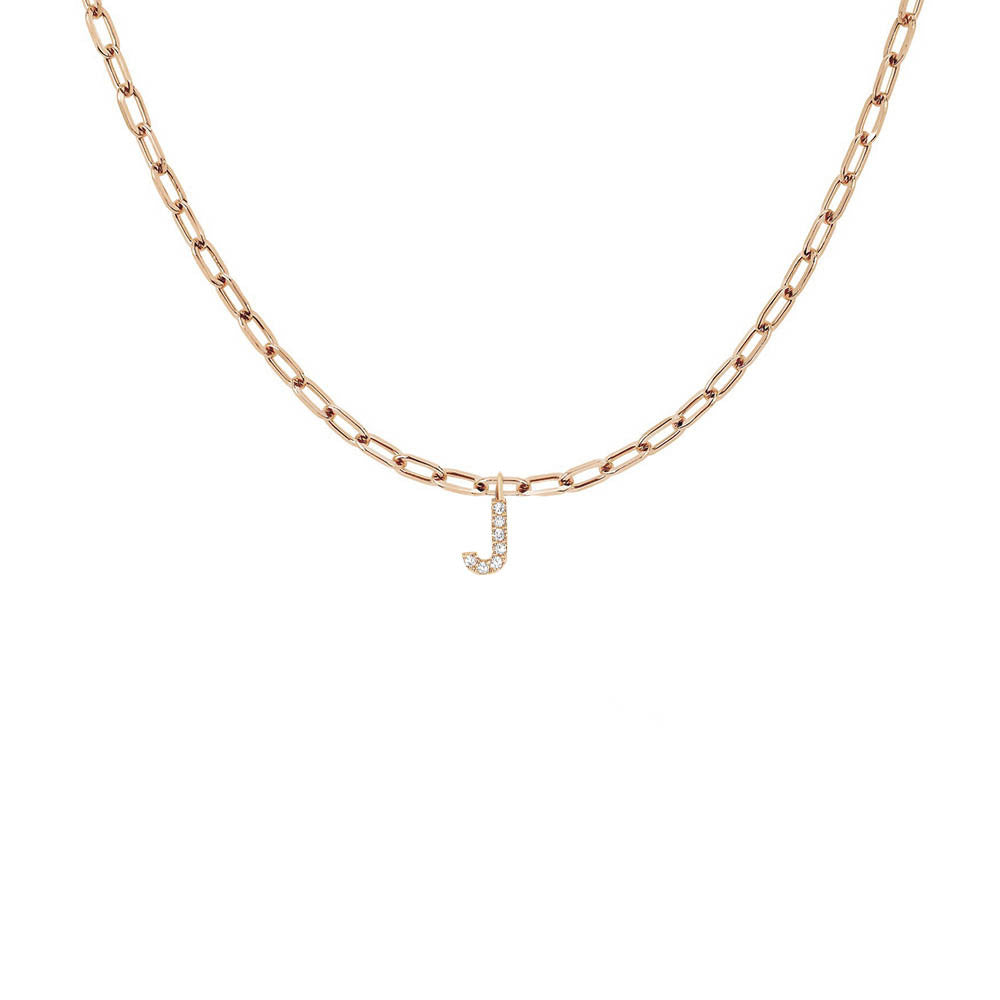 EF Collection Diamond Initial Charm in Yellow gold