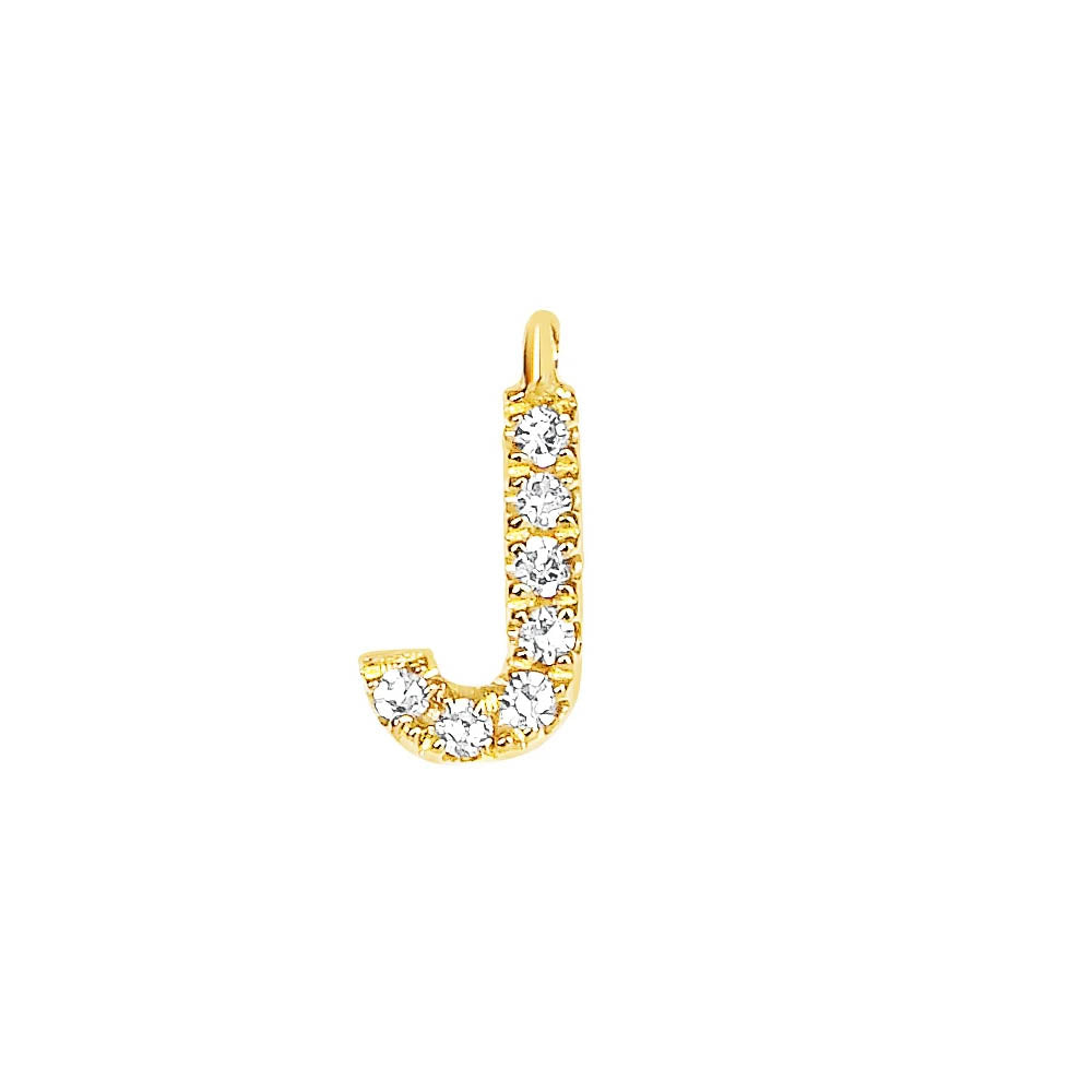 EF Collection Diamond Initial Charm in Yellow gold